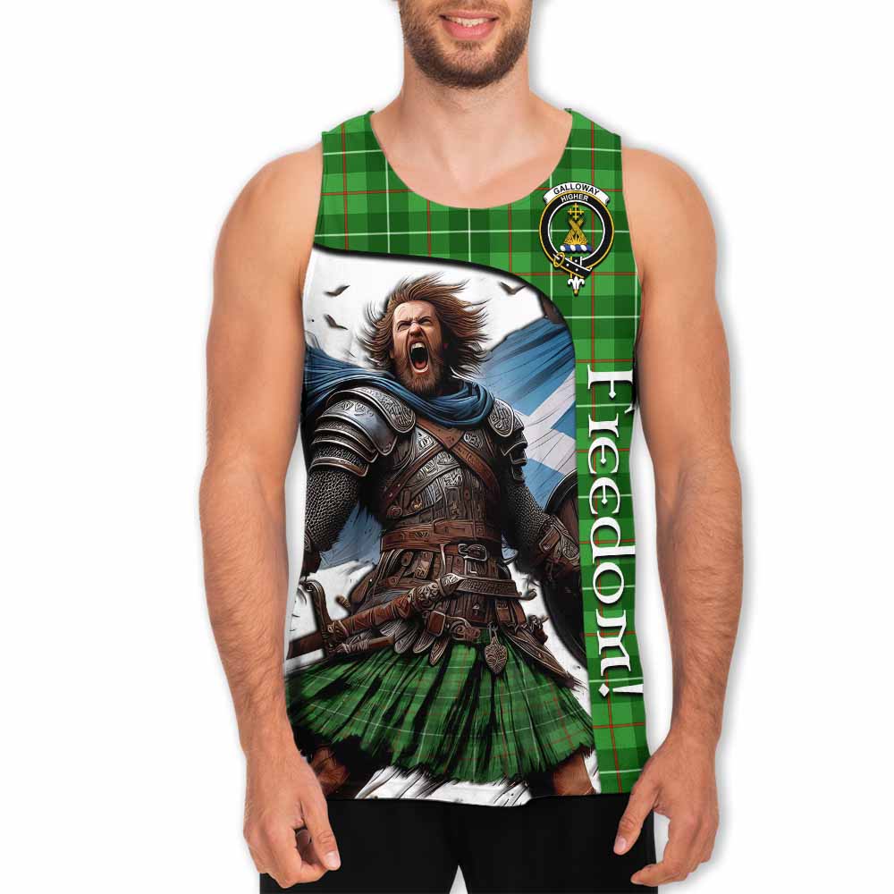 Tartan Vibes Clothing Galloway Crest Tartan Men's Tank Top Inspired by the Freedom of Scottish Warrior