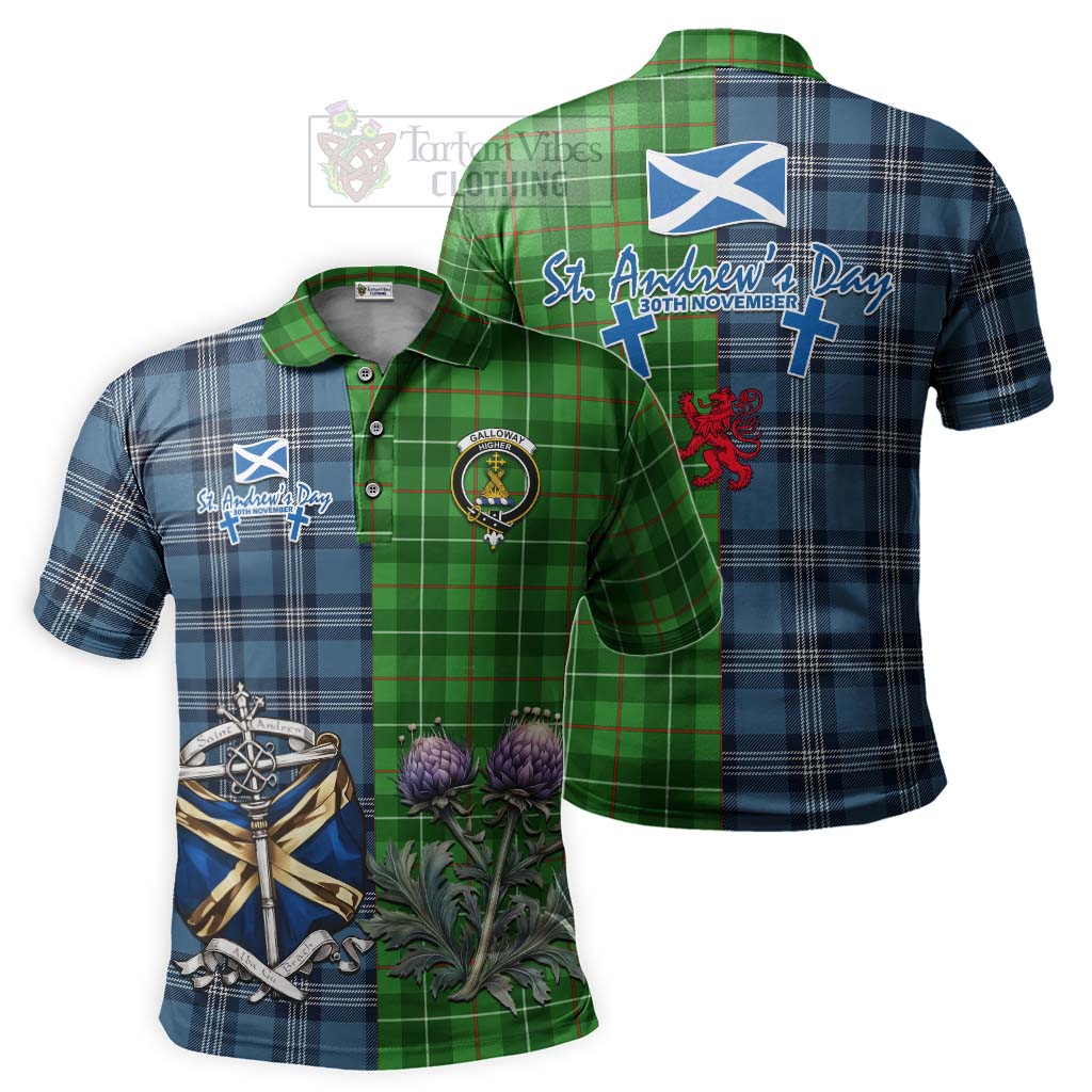 Tartan Vibes Clothing Galloway Tartan Polo Shirt Happy St. Andrew's Day Half Tartan Style