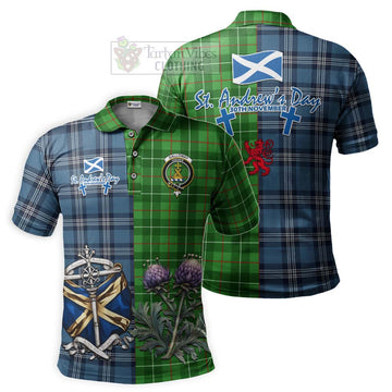 Galloway Tartan Polo Shirt Happy St. Andrew's Day Half Tartan Style