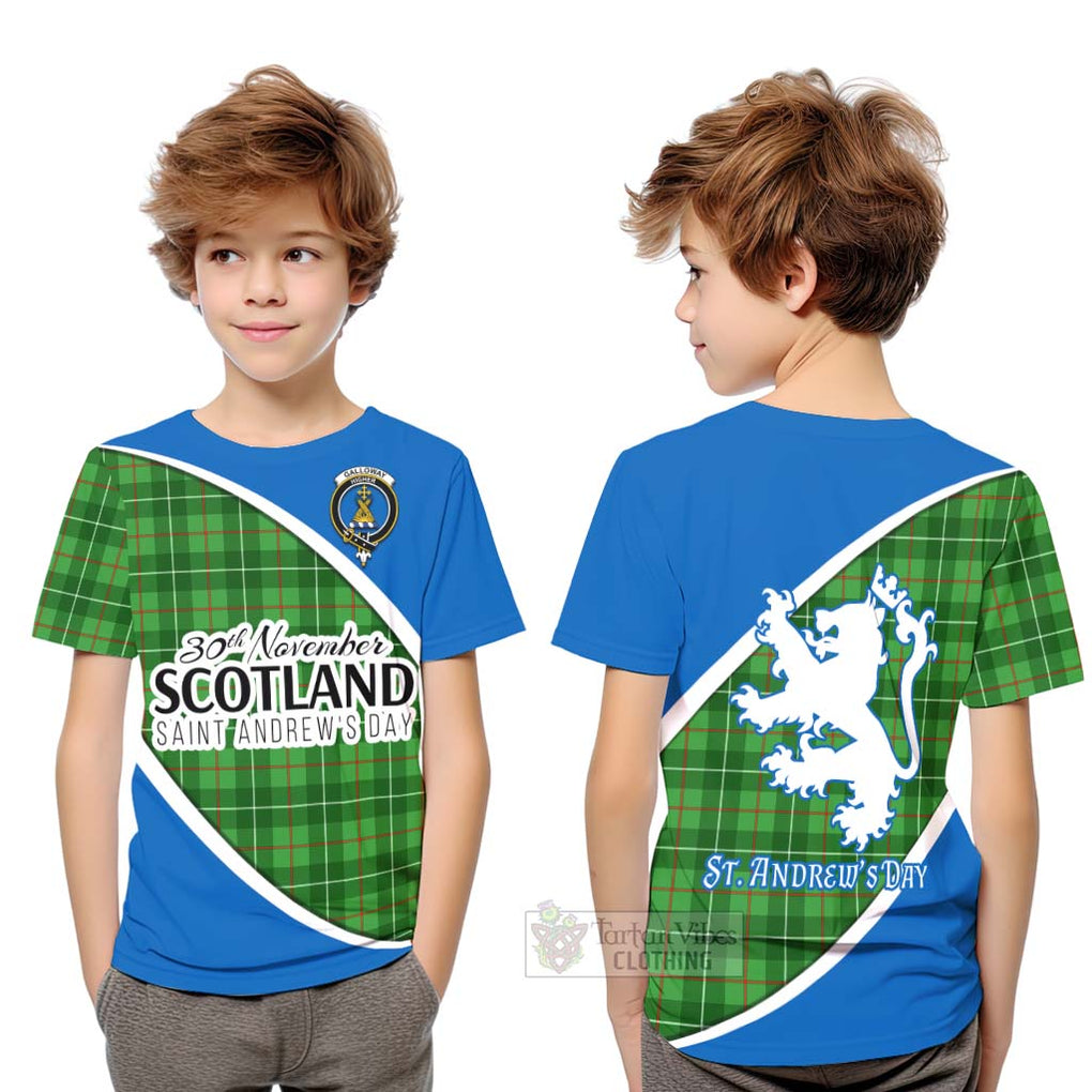 Tartan Vibes Clothing Galloway Family Crest Tartan Kid T-Shirt Celebrate Saint Andrew's Day in Style