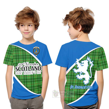 Galloway Family Crest Tartan Kid T-Shirt Celebrate Saint Andrew's Day in Style