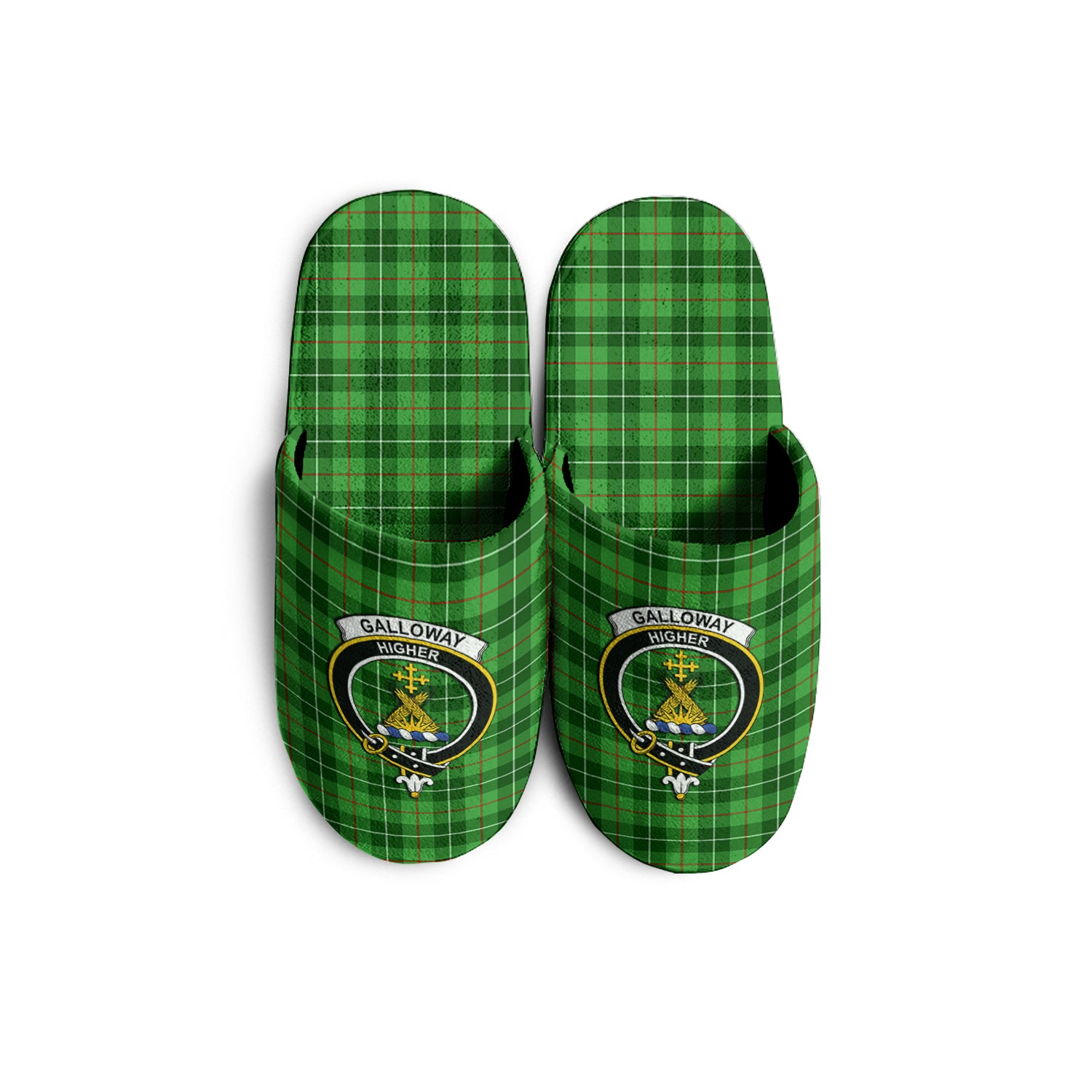 Galloway Tartan Home Slippers with Family Crest - Tartanvibesclothing