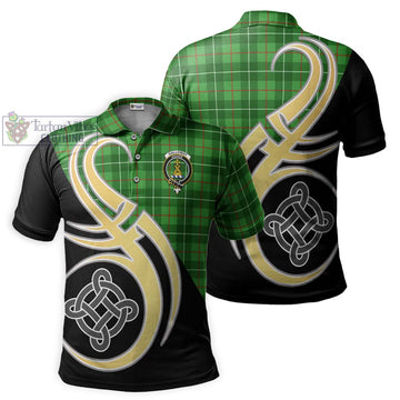 Galloway Tartan Polo Shirt with Family Crest and Celtic Symbol Style