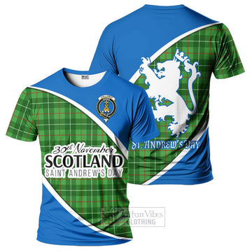 Galloway Family Crest Tartan T-Shirt Celebrate Saint Andrew's Day in Style