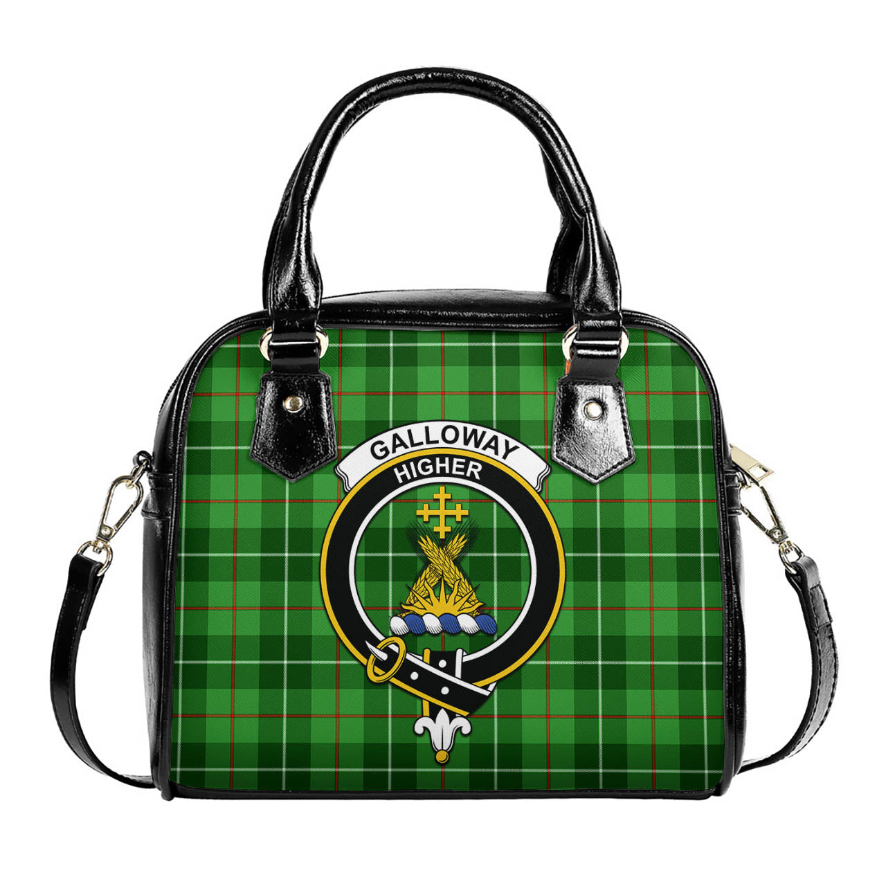 Galloway Tartan Shoulder Handbags with Family Crest One Size 6*25*22 cm - Tartanvibesclothing