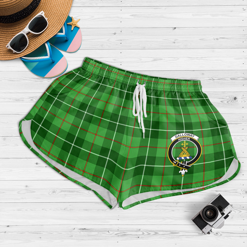 galloway-tartan-womens-shorts-with-family-crest