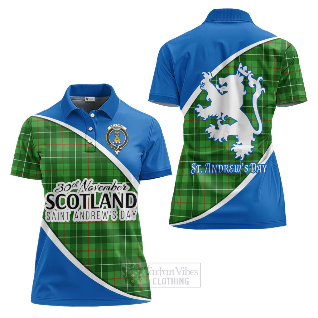 Tartan Vibes Clothing Galloway Family Crest Tartan Women's Polo Shirt Celebrate Saint Andrew's Day in Style