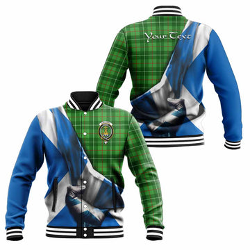 Galloway Tartan Baseball Jacket with Family Crest Scotland Patriotic Style