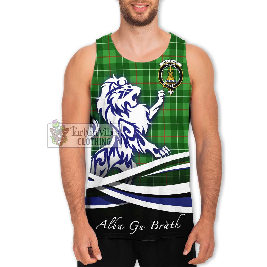 Galloway Tartan Men's Tank Top with Alba Gu Brath Regal Lion Emblem Men - Tartanvibesclothing Shop