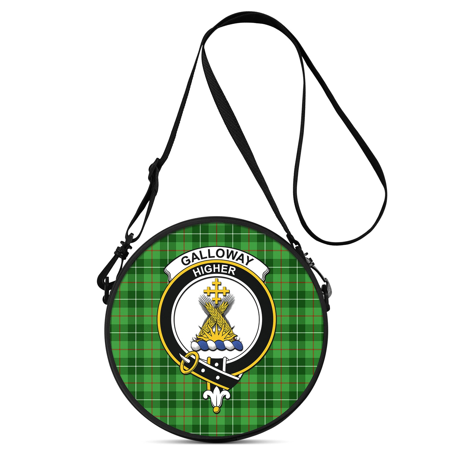 galloway-tartan-round-satchel-bags-with-family-crest