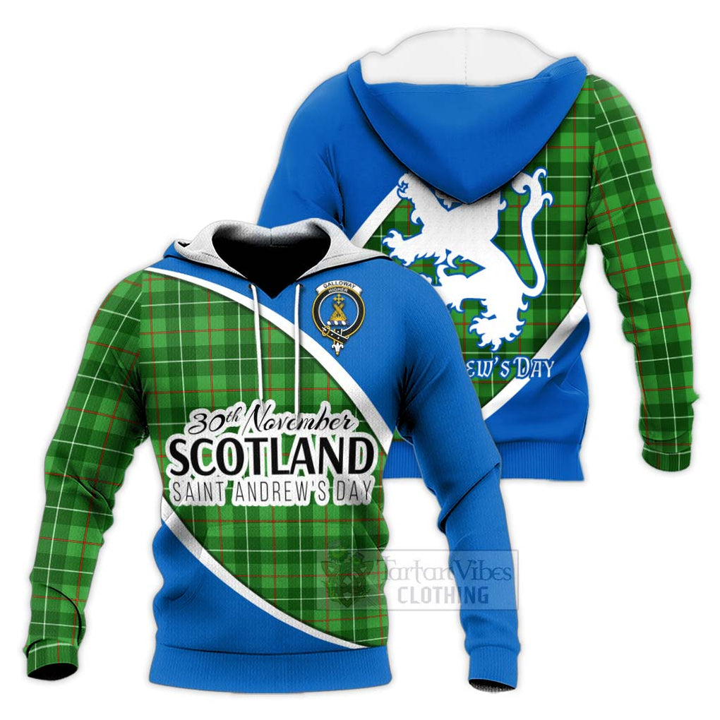 Tartan Vibes Clothing Galloway Family Crest Tartan Knitted Hoodie Celebrate Saint Andrew's Day in Style