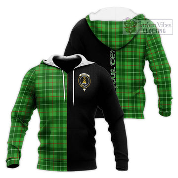 Galloway Tartan Knitted Hoodie with Family Crest and Half Of Me Style