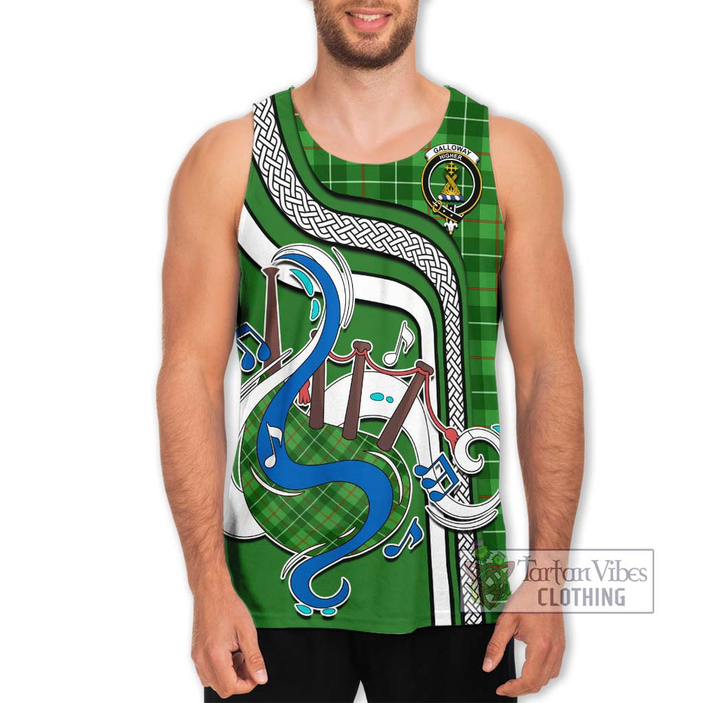 Galloway Tartan Men's Tank Top with Epic Bagpipe Style Men - Tartanvibesclothing Shop