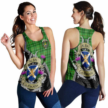 Galloway Tartan Family Crest Women's Racerback Tanks Lion Rampant Royal Thistle Shield Celtic Inspired 4XL - Tartan Vibes Clothing