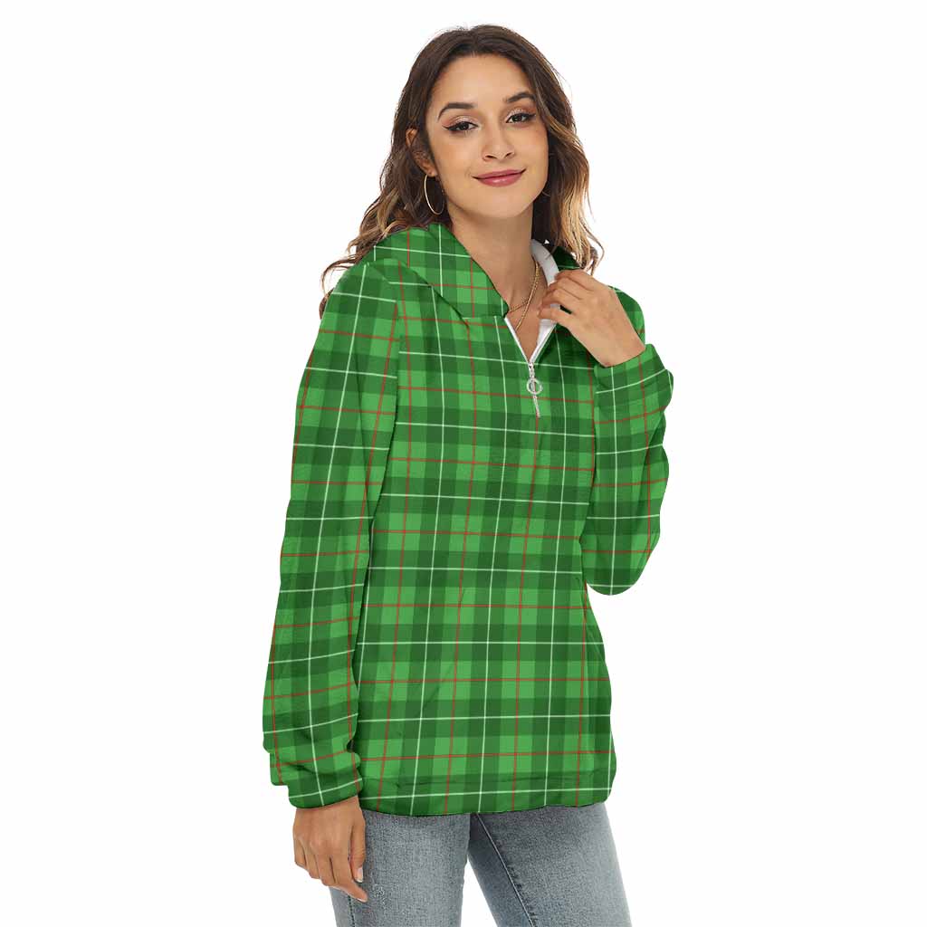 Tartan Vibes Clothing Galloway Tartan Women's Borg  Half Zip Fleece Hoodie