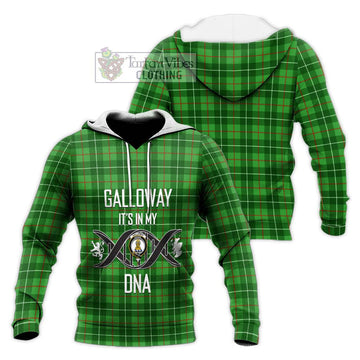 Galloway Tartan Knitted Hoodie with Family Crest DNA In Me Style