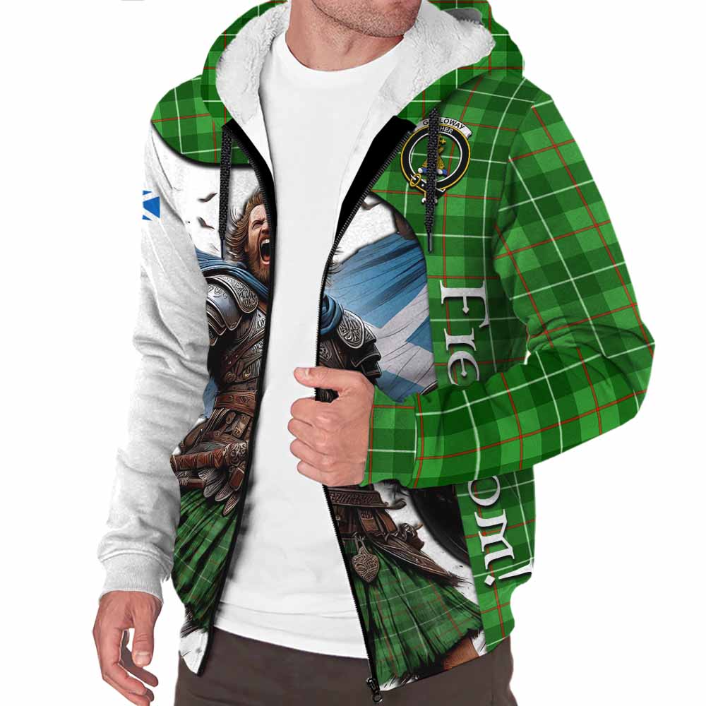 Tartan Vibes Clothing Galloway Crest Tartan Sherpa Hoodie Inspired by the Freedom of Scottish Warrior