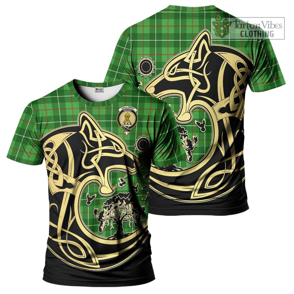 Galloway Tartan T-Shirt with Family Crest Celtic Wolf Style Kid's Shirt - Tartan Vibes Clothing