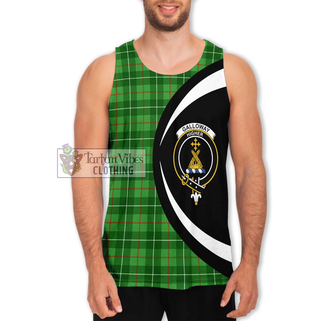 Galloway Tartan Men's Tank Top with Family Crest Circle Style Men - Tartan Vibes Clothing