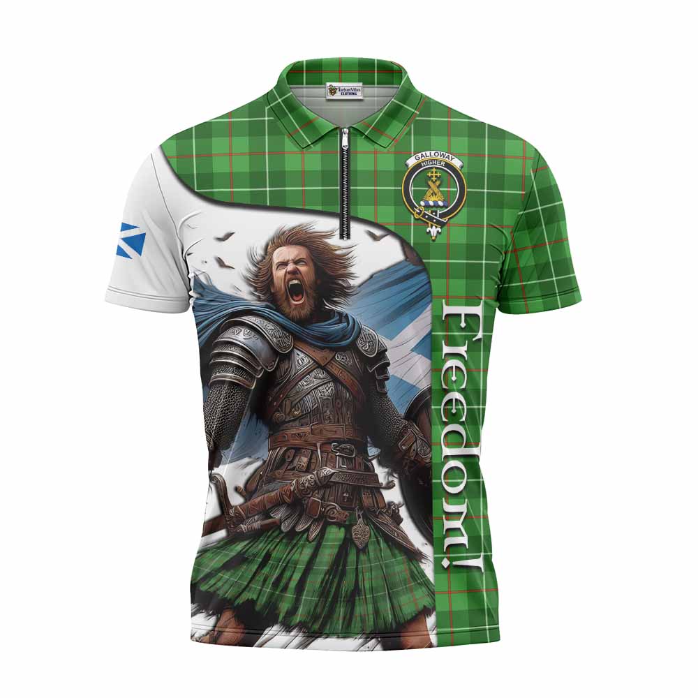 Tartan Vibes Clothing Galloway Crest Tartan Zipper Polo Shirt Inspired by the Freedom of Scottish Warrior