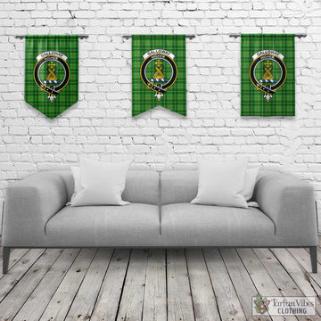 Galloway Tartan Gonfalon, Tartan Banner with Family Crest