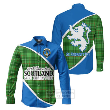 Galloway Family Crest Tartan Long Sleeve Button Shirt Celebrate Saint Andrew's Day in Style