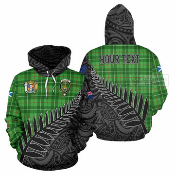 Galloway Crest Tartan Hoodie with New Zealand Silver Fern Half Style