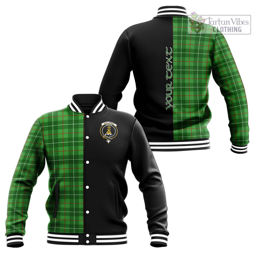 Galloway Tartan Baseball Jacket with Family Crest and Half Of Me Style Unisex - Tartanvibesclothing Shop