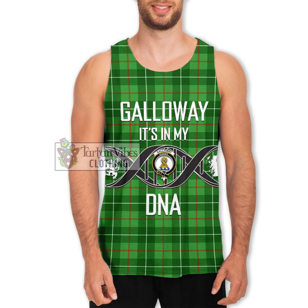 Galloway Tartan Men's Tank Top with Family Crest DNA In Me Style Men - Tartanvibesclothing Shop