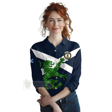 Galloway Tartan Lion Rampant Women's Casual Shirt Proudly Display Your Heritage with Alba Gu Brath and Clan Name