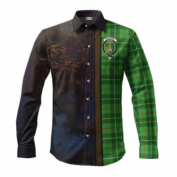 Galloway Tartan Family Crest Long Sleeve Button Shirt Alba Gu Brath Be Brave Lion Ancient Style Men's Shirt S - Tartan Vibes Clothing