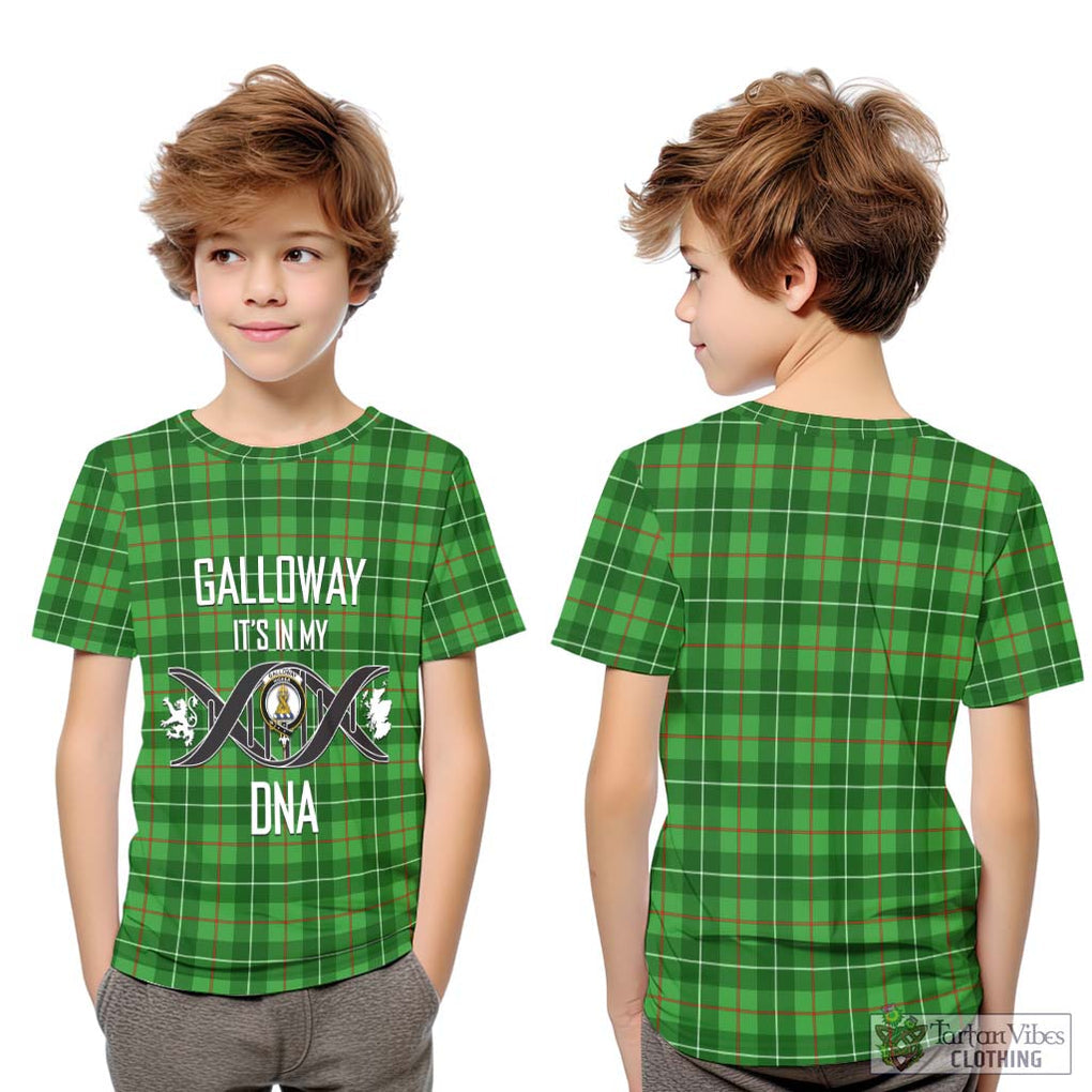 Galloway Tartan Kid T-Shirt with Family Crest DNA In Me Style Youth XL Size14 - Tartanvibesclothing Shop