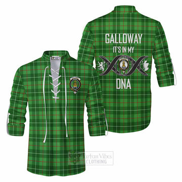 Galloway Tartan Ghillie Kilt Shirt with Family Crest DNA In Me Style