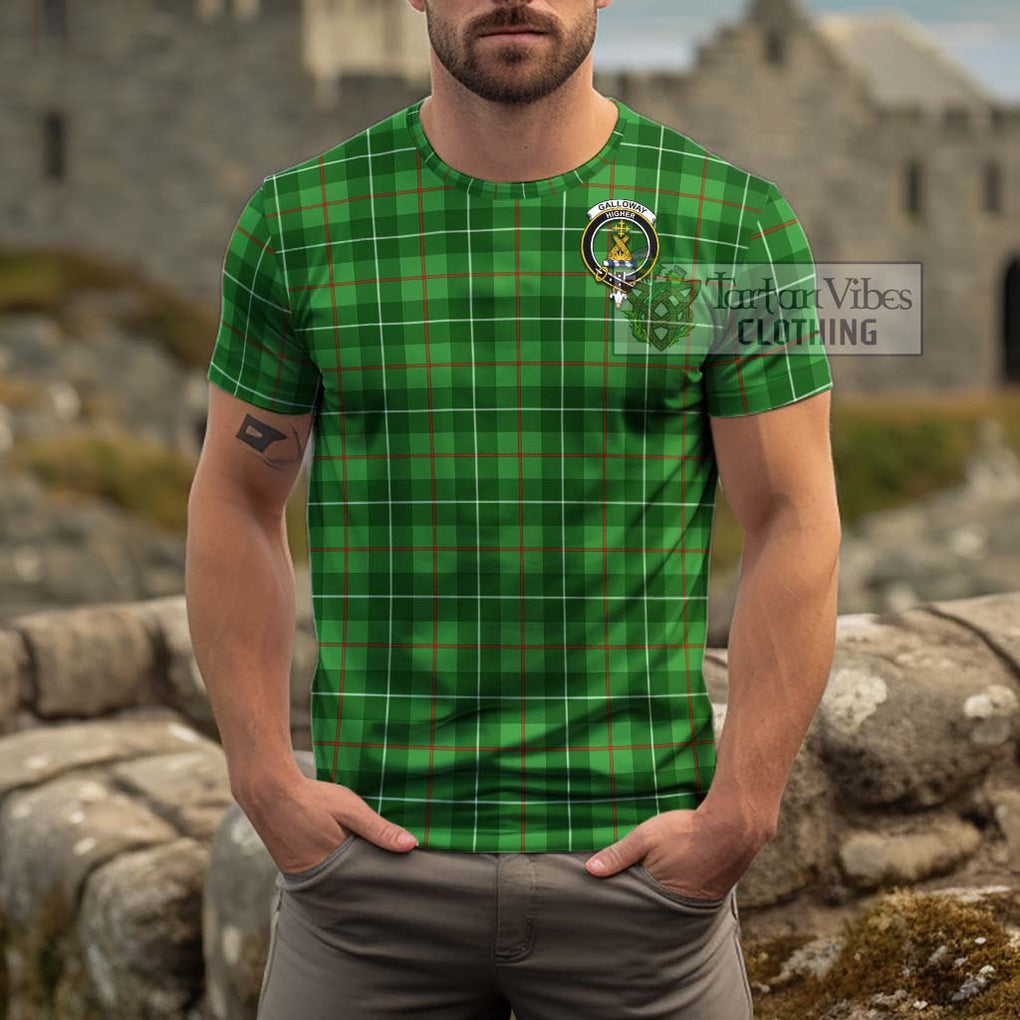 Galloway Tartan Cotton T-Shirt with Family Crest Men's Shirt - Tartanvibesclothing Shop