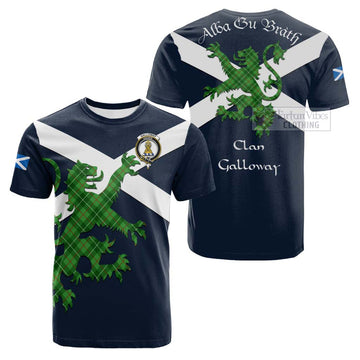 Galloway Tartan Lion Rampant Cotton T-shirt Proudly Display Your Heritage with Alba Gu Brath and Clan Name