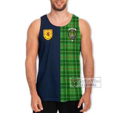 Galloway Tartan Men's Tank Top Alba with Scottish Lion Royal Arm Half Style