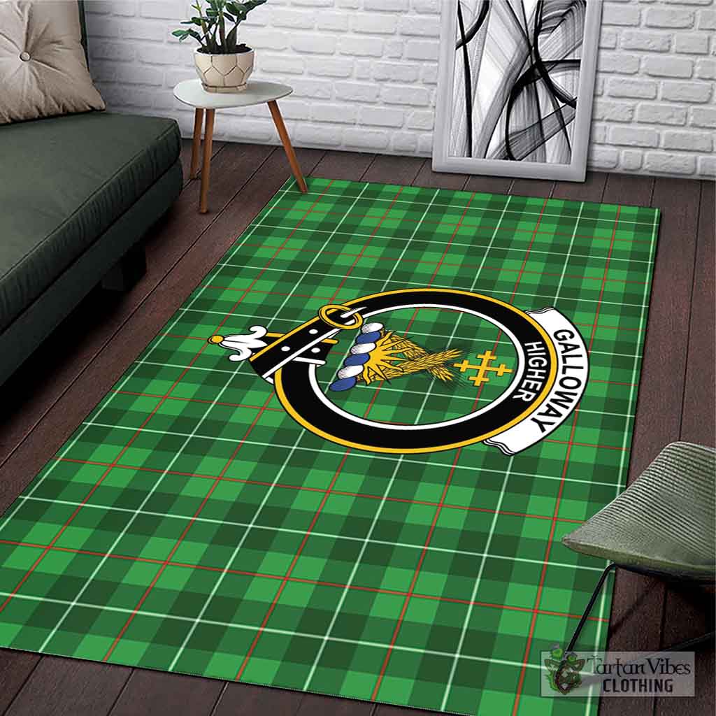 Tartan Vibes Clothing Galloway Tartan Area Rug with Family Crest