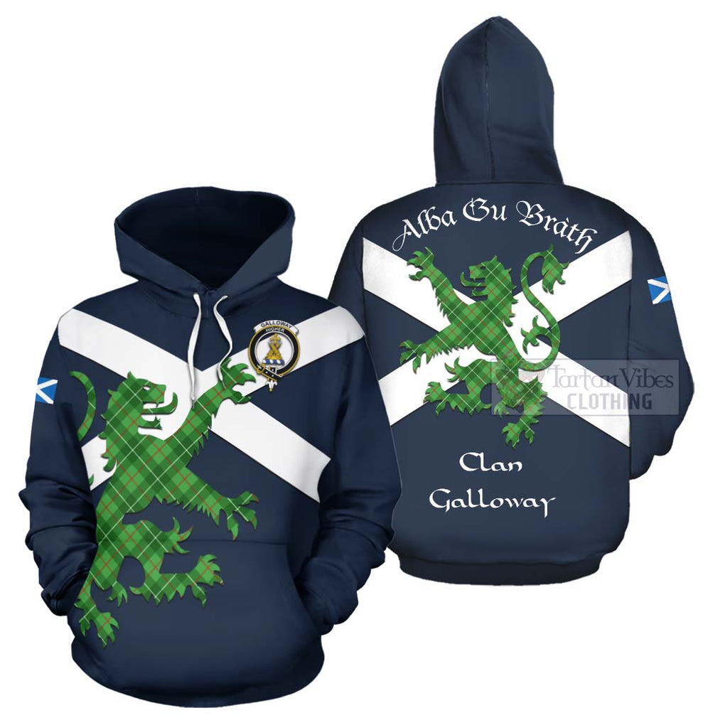 Tartan Vibes Clothing Galloway Tartan Lion Rampant Hoodie – Proudly Display Your Heritage with Alba Gu Brath and Clan Name