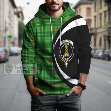 Galloway Tartan Hoodie with Family Crest Circle Style