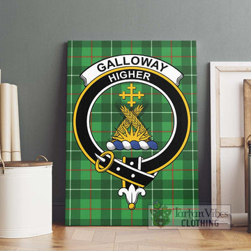 Galloway Tartan Canvas Print Wall Art with Family Crest