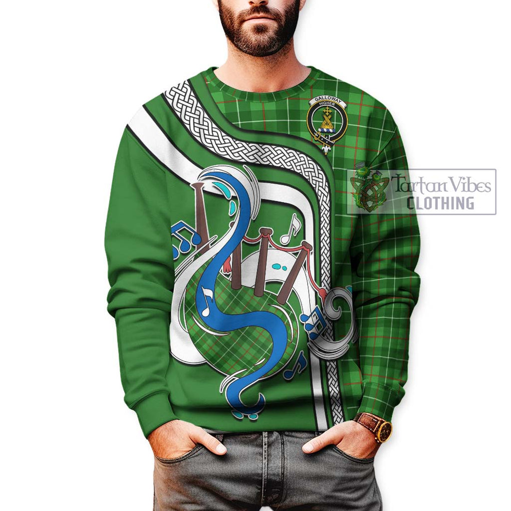 Galloway Tartan Sweatshirt with Epic Bagpipe Style Unisex - Tartanvibesclothing Shop