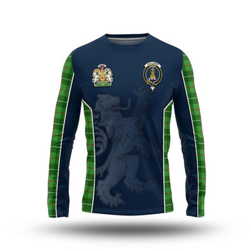 Galloway Tartan Long Sleeve T-Shirt with Family Crest and Lion Rampant Vibes Sport Style