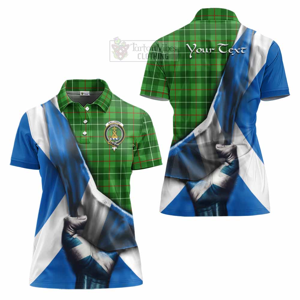 Tartan Vibes Clothing Galloway Tartan Women's Polo Shirt with Family Crest Scotland Patriotic Style