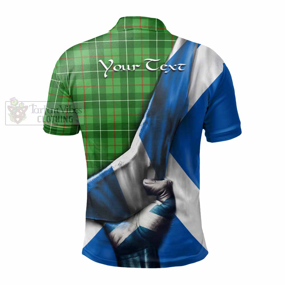 Tartan Vibes Clothing Galloway Tartan Polo Shirt with Family Crest Scotland Patriotic Style