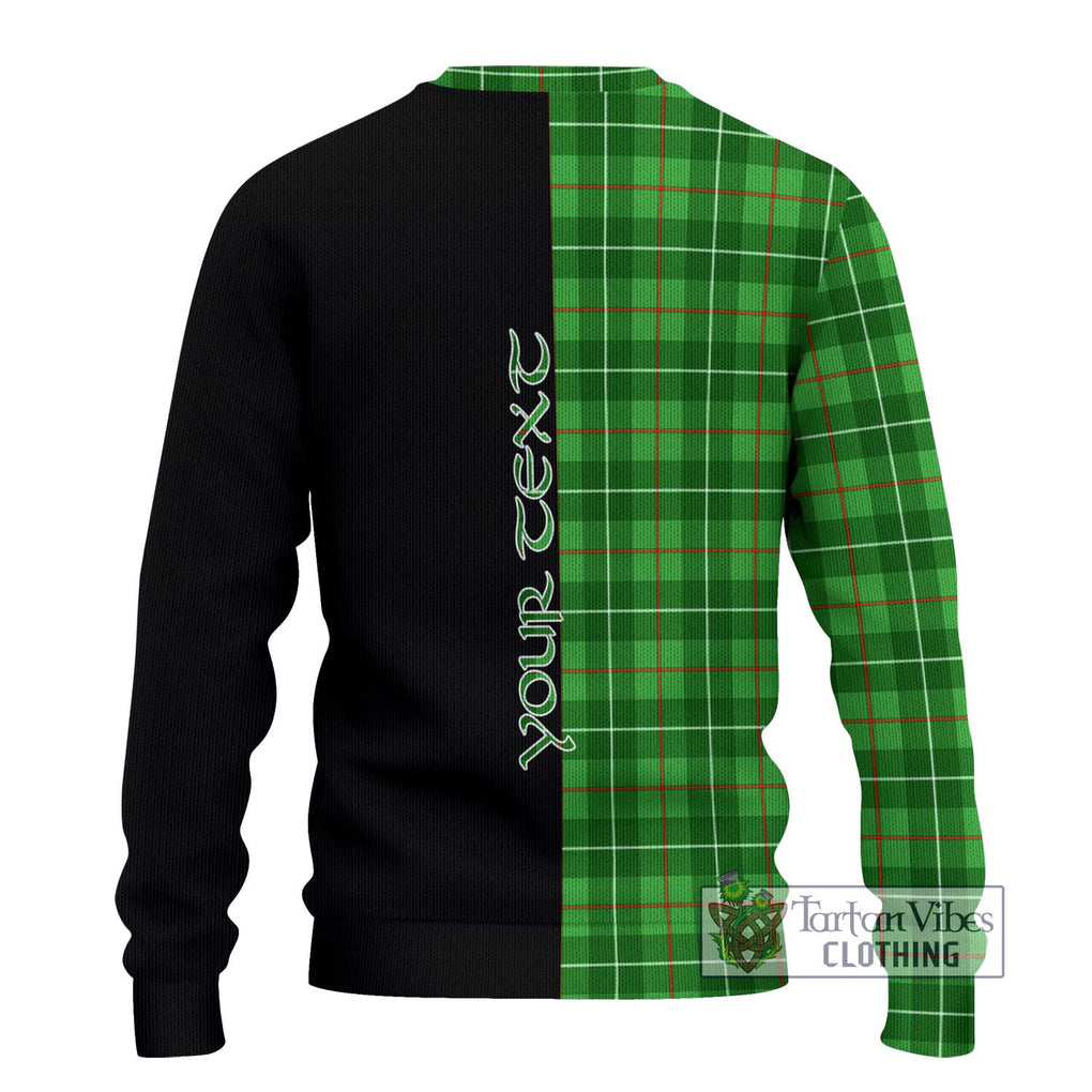 Galloway Tartan Knitted Sweater with Family Crest and Half Of Me Style - Tartanvibesclothing Shop