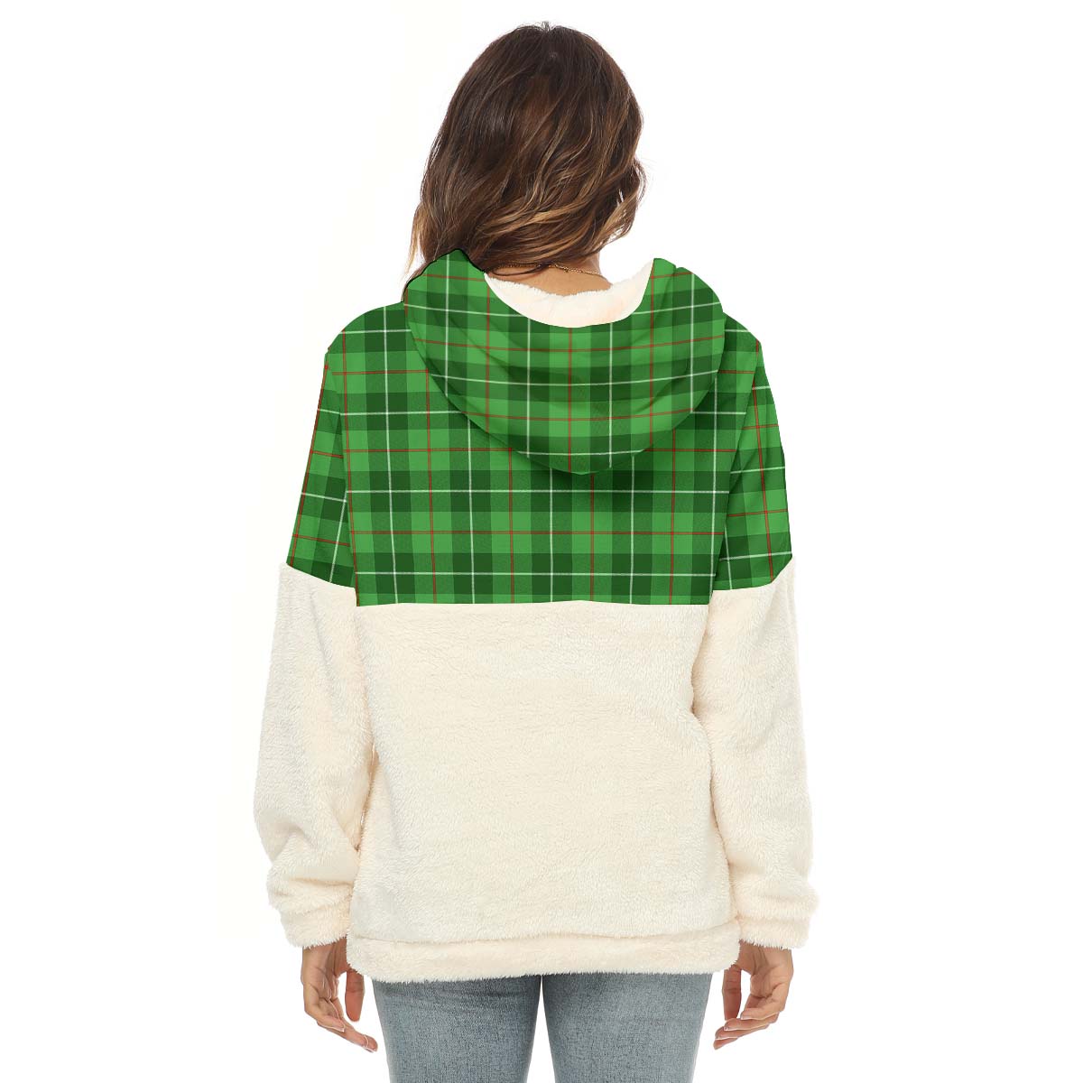 Galloway Tartan Women's Borg Fleece Hoodie With Half Zip - Tartanvibesclothing