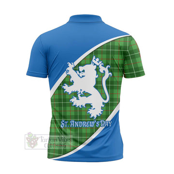 Galloway Family Crest Tartan Zipper Polo Shirt Celebrate Saint Andrew's Day in Style