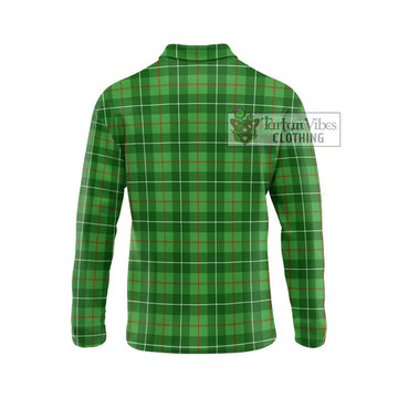 Galloway Tartan Long Sleeve Polo Shirt with Family Crest DNA In Me Style