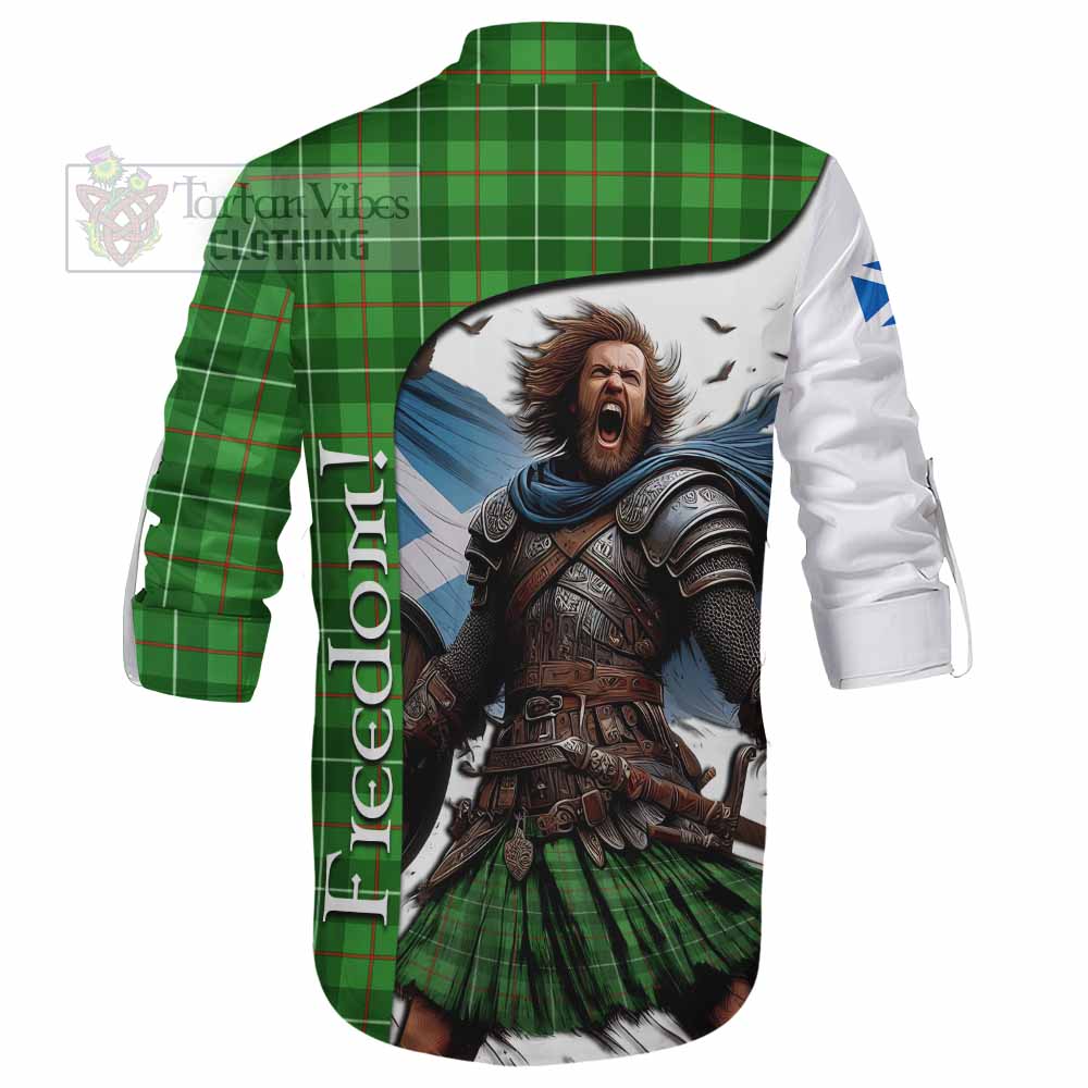 Tartan Vibes Clothing Galloway Crest Tartan Ghillie Kilt Shirt Inspired by the Freedom of Scottish Warrior