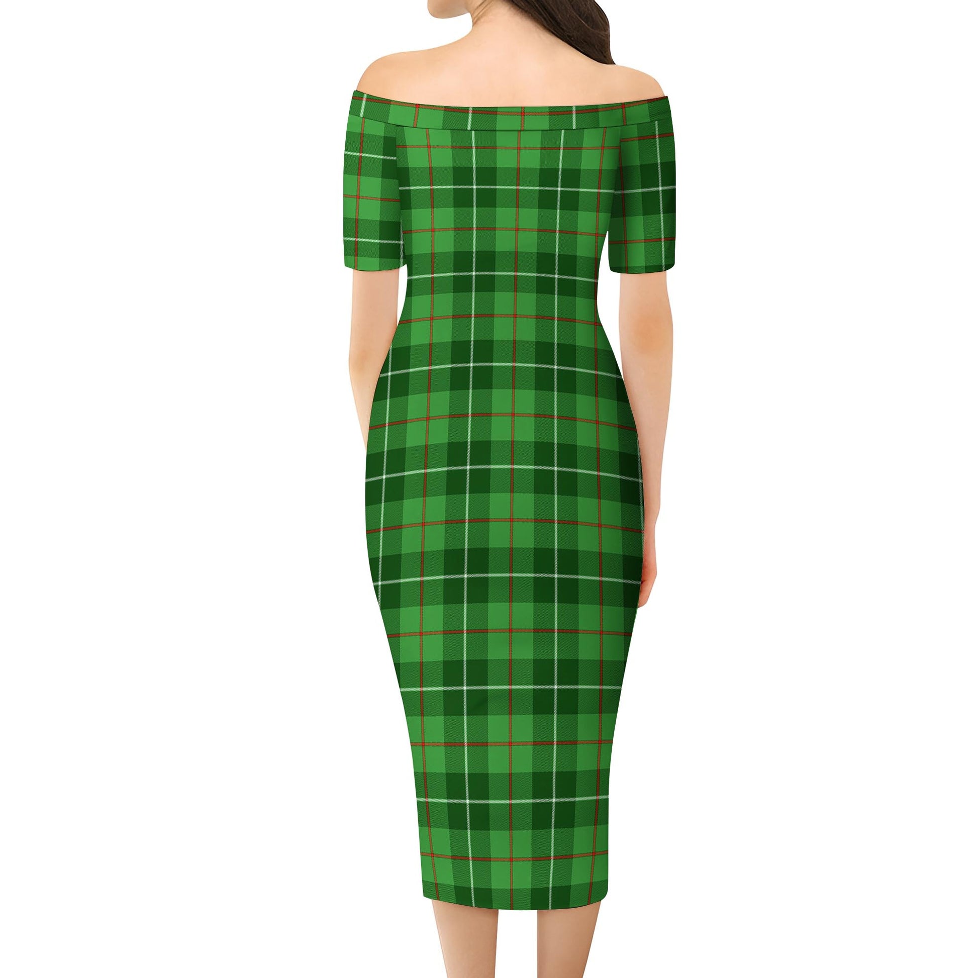 Galloway Tartan Off Shoulder Lady Dress - Tartanvibesclothing